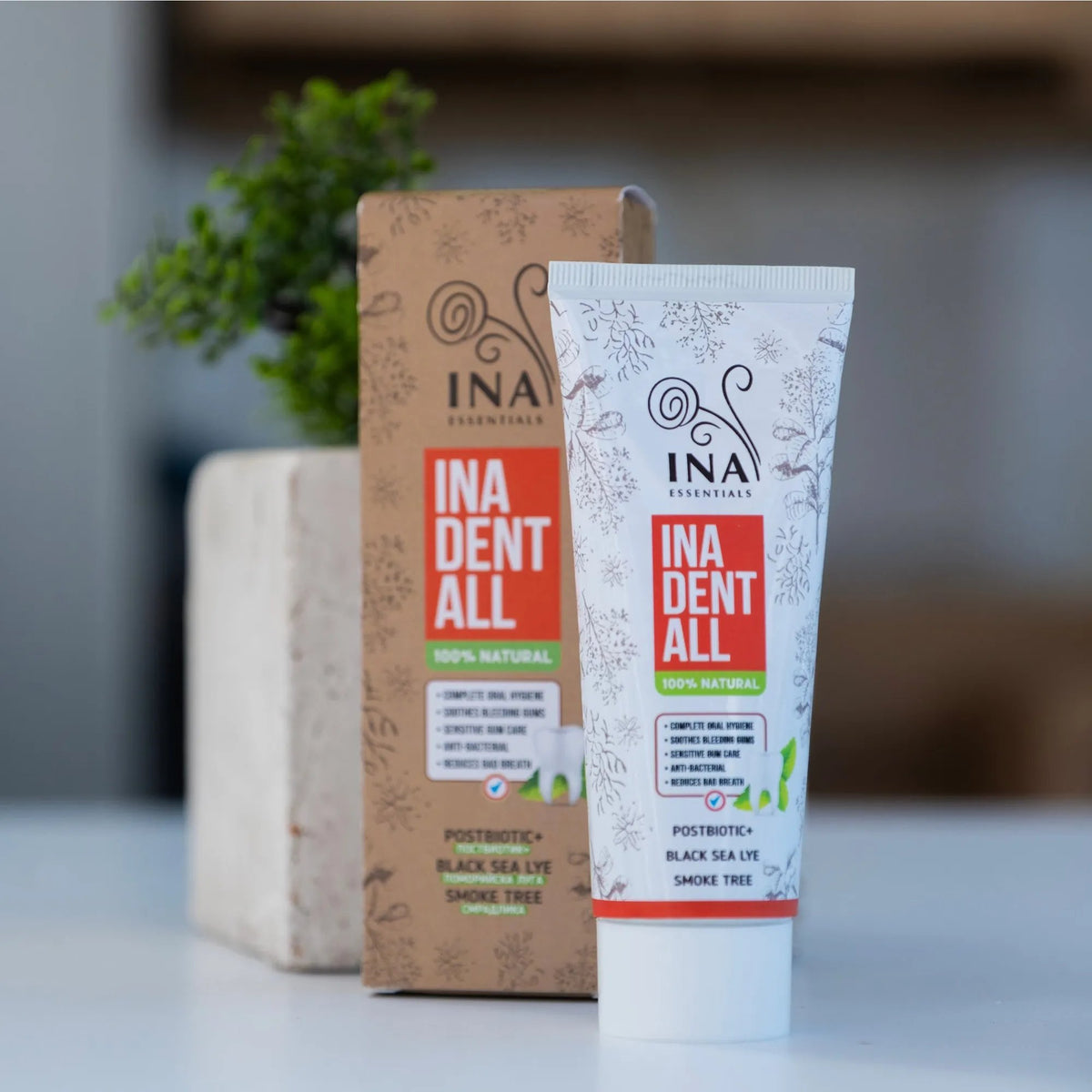 Pastë Dhëmbësh Natyrale pa Fluor me Cërmëdell, Sode nga Deti i Zi dhe postbiotik - Ina Dent-All