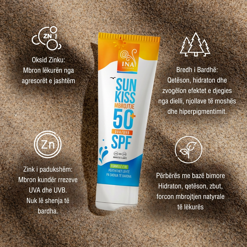 Paketë familjare për Mbrojtje nga Dielli - 2+1 Krem Dielli Natyral për Fytyrë dhe Trup SPF 50+ me Bredh të Bardhë Organik