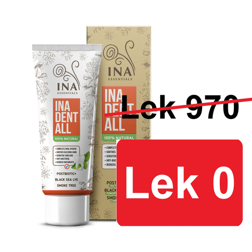 + Dhuratë Pastë Dhëmbësh Natyrale pa Fluor me Cërmëdell, Sode nga Deti i Zi dhe postbiotik - Ina Dent-All