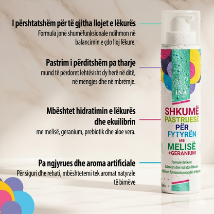 Shkumë Natyrale Pastruese për Fytyrë me Melisë dhe Barbarozë  - për çdo lloj lëkure